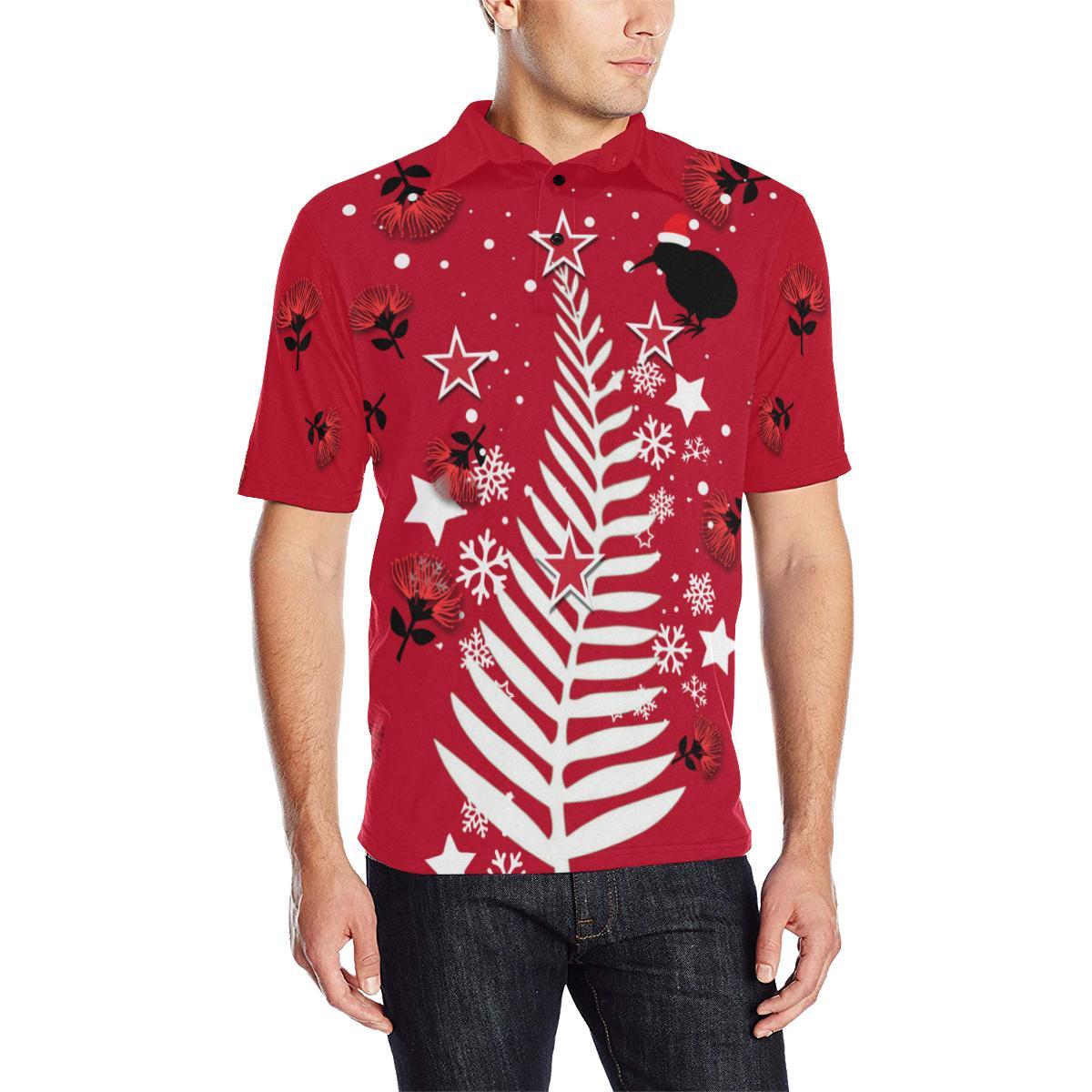 new-zealand-polo-shirt-silver-fern-christmas-tree