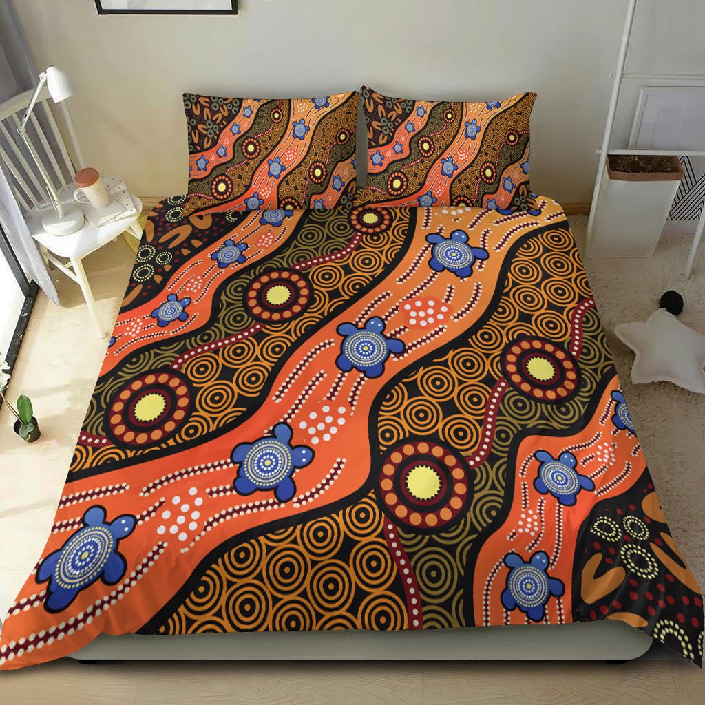 bedding-set-aboriginal-dot-unique-style-turtle