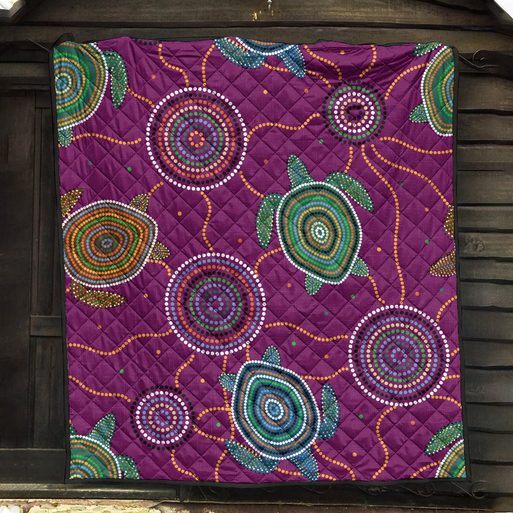 premium-quilts-aboriginal-turtle-purple-australia-dot-patterns