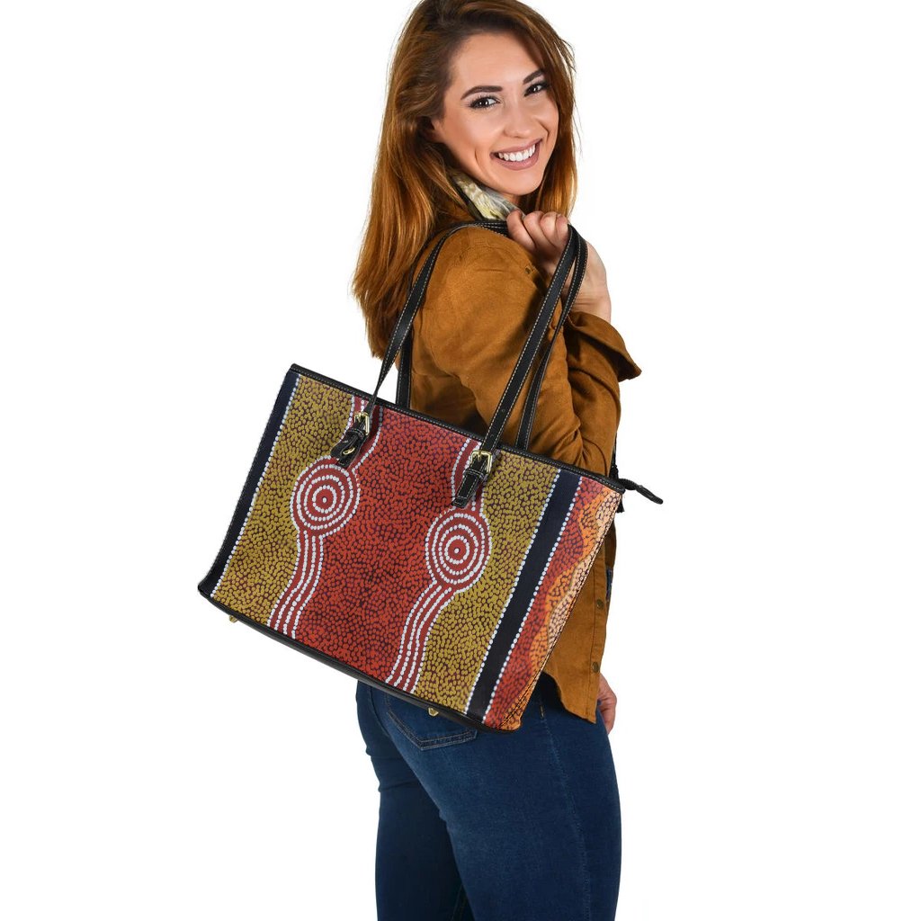 leather-tote-bag-aboriginal-dot-style