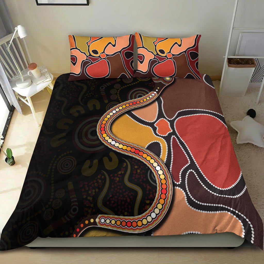 bedding-set-aboriginal-snake-with-dot-painting