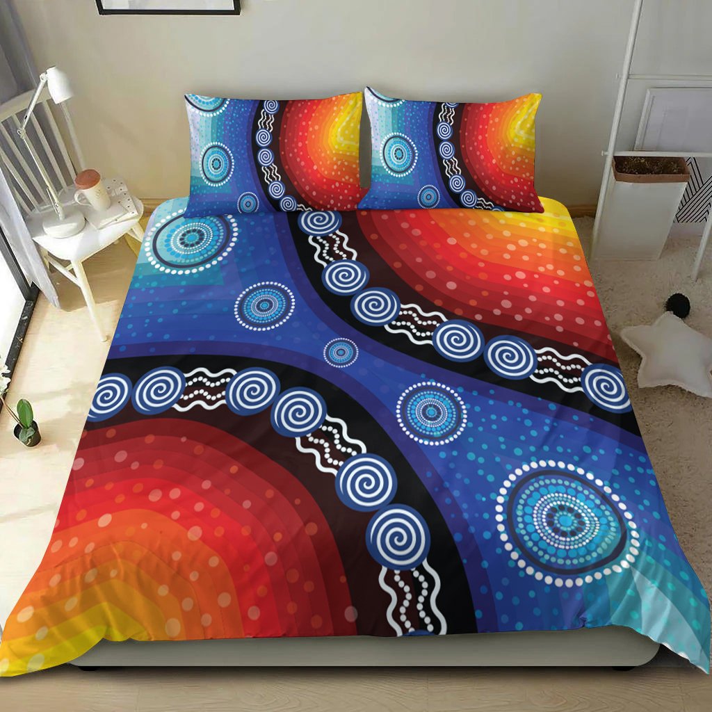 bedding-set-aboriginal-color-dot-painting