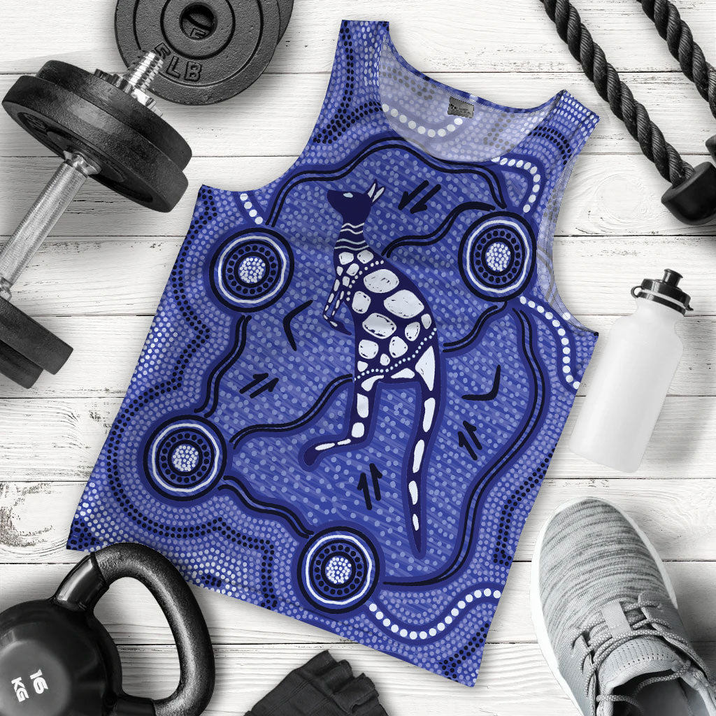 aboriginal-kangaroo-painting-purple-men-tank-top