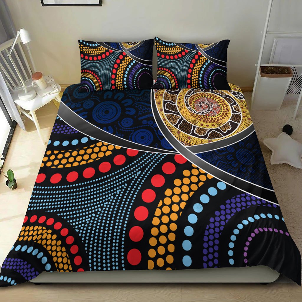 bedding-set-aboriginal-dot-panting-art-with-snake