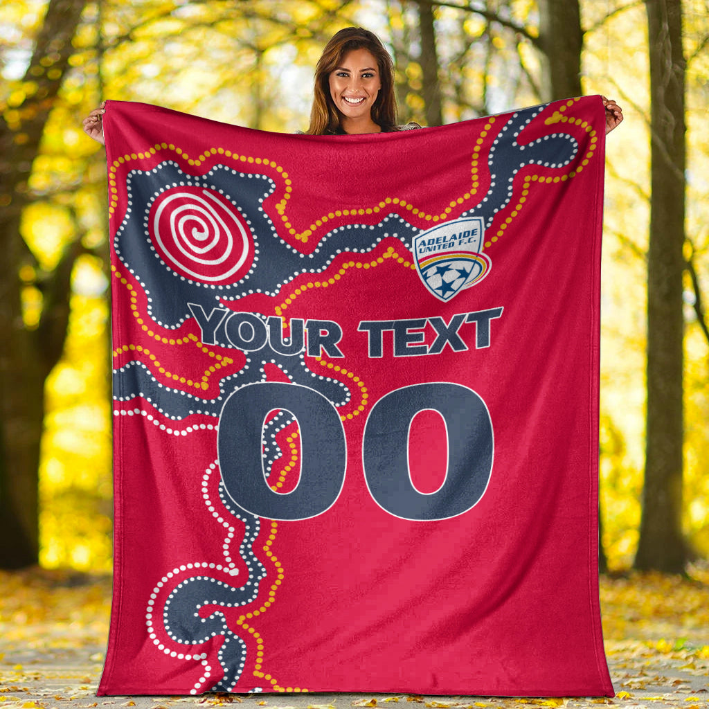 custom-personalised-adelaide-united-blanket-indigenous-dot-painting-art