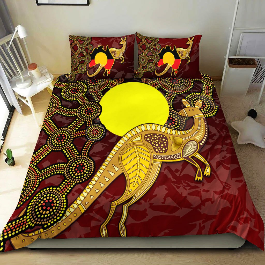 bedding-set-australia-aboriginal-flag-and-kangaroo