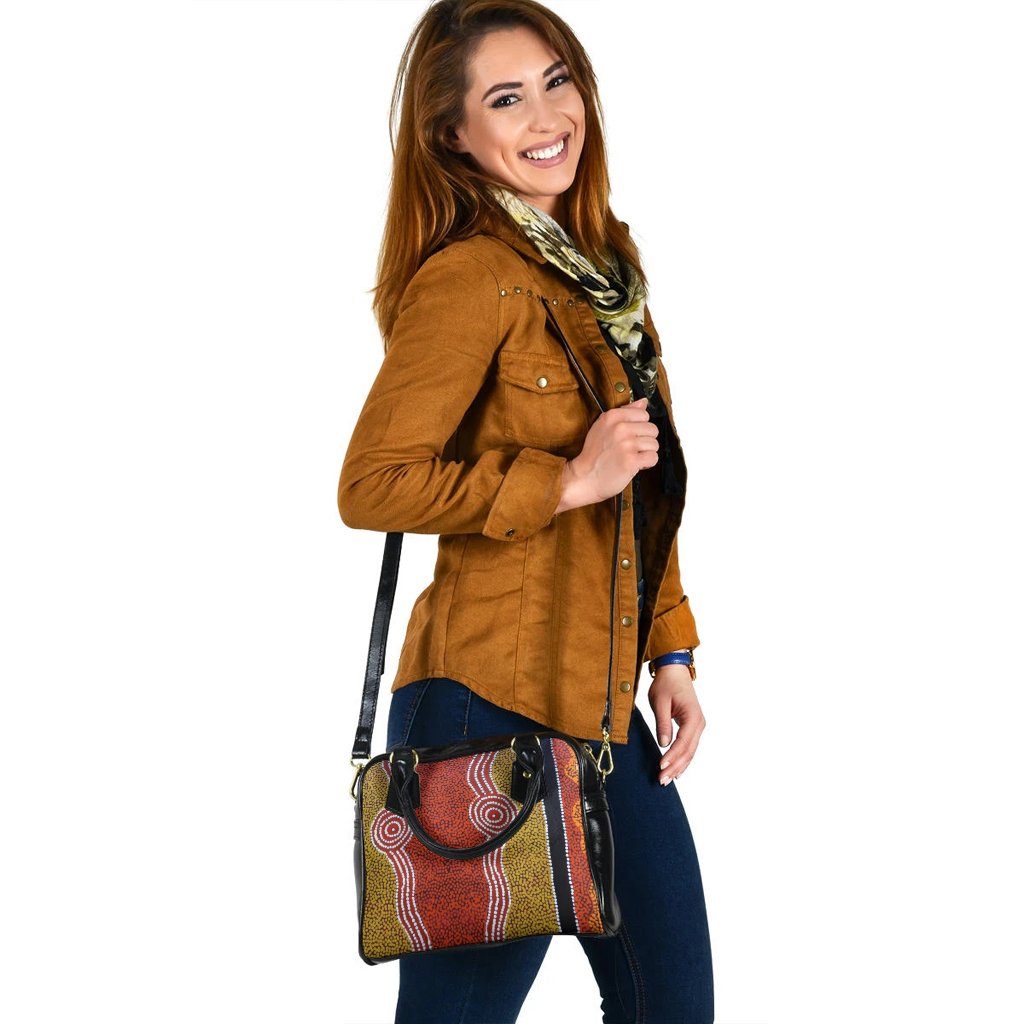 Shoulder HandBag - Aboriginal Dot Style - Vibe Hoodie