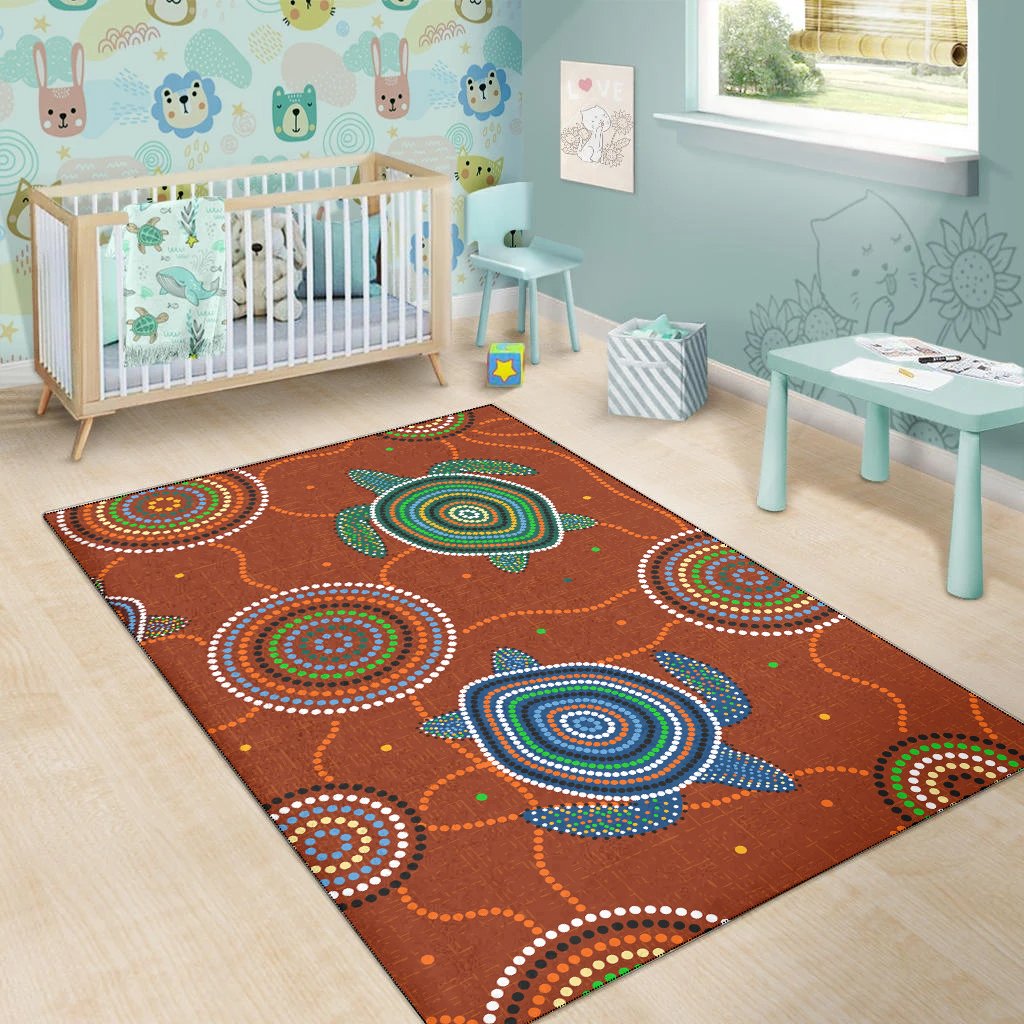 aboriginal-area-rug-aussie-turtle-with-aboriginal-style