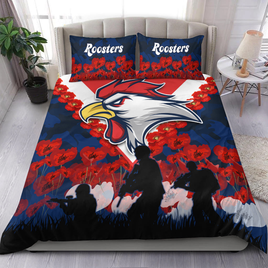 Roosters Anzac 2022 Bedding Set We Will Remember Them LT13