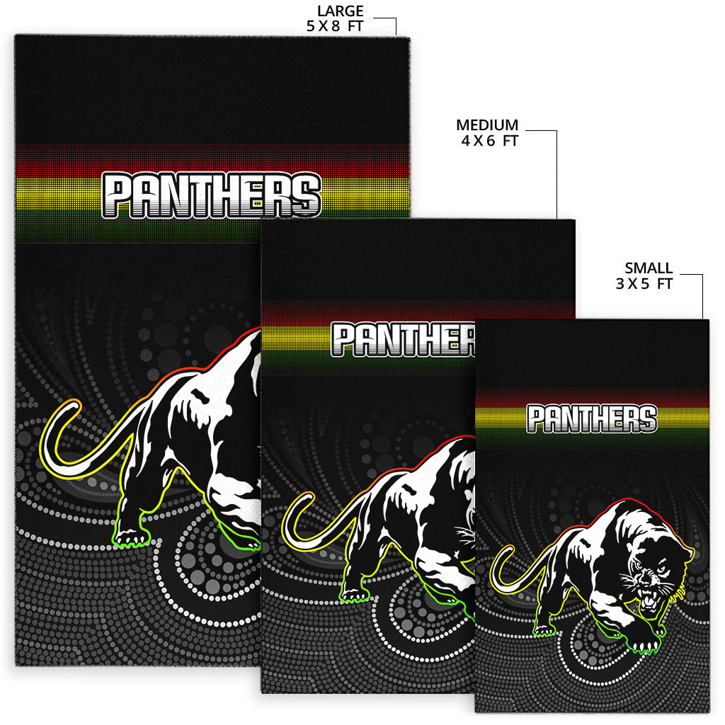 Black Panthers Rugby League Aboriginal Area Rug - LT2