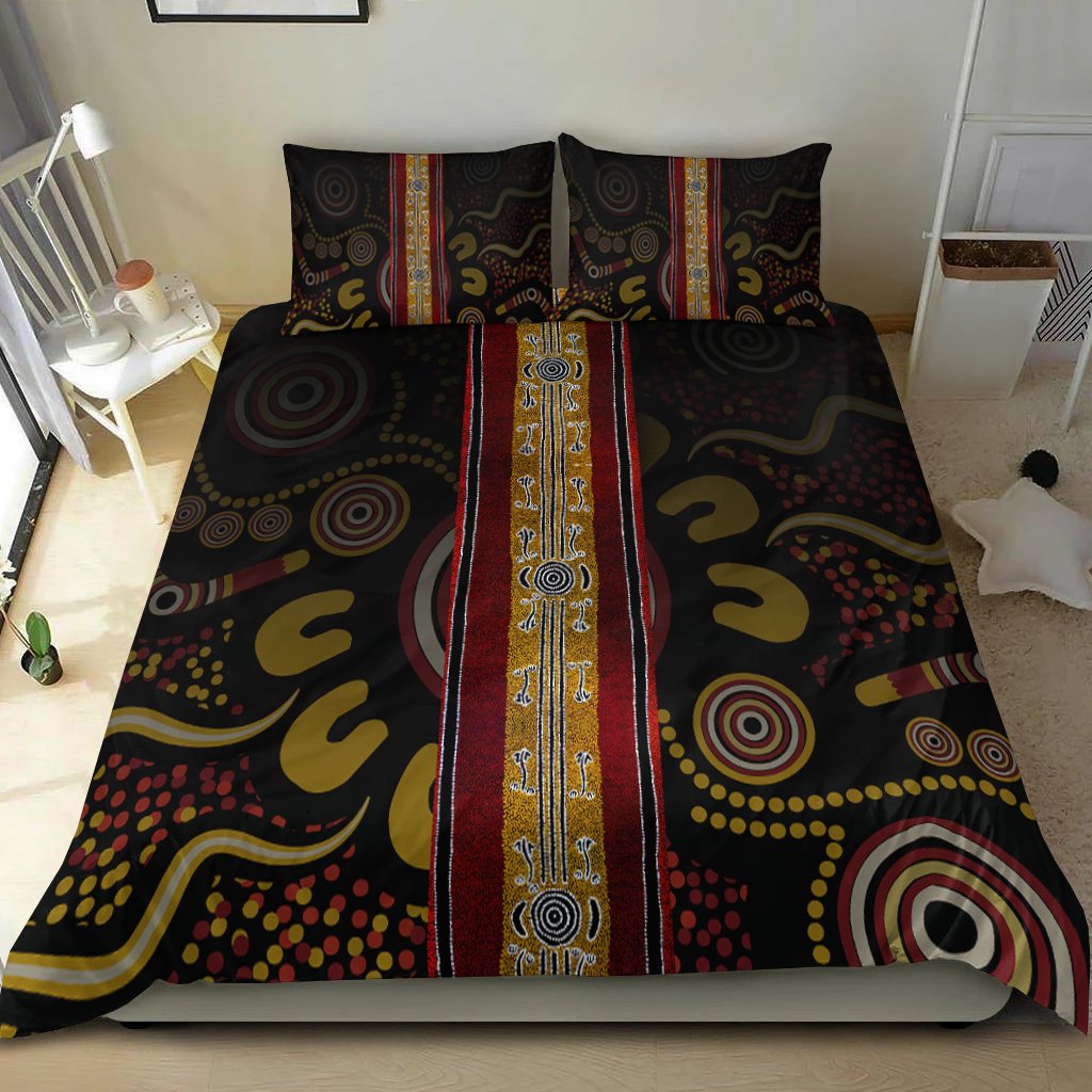 bedding-set-aboriginal-dot-panting-art-stripe-lines