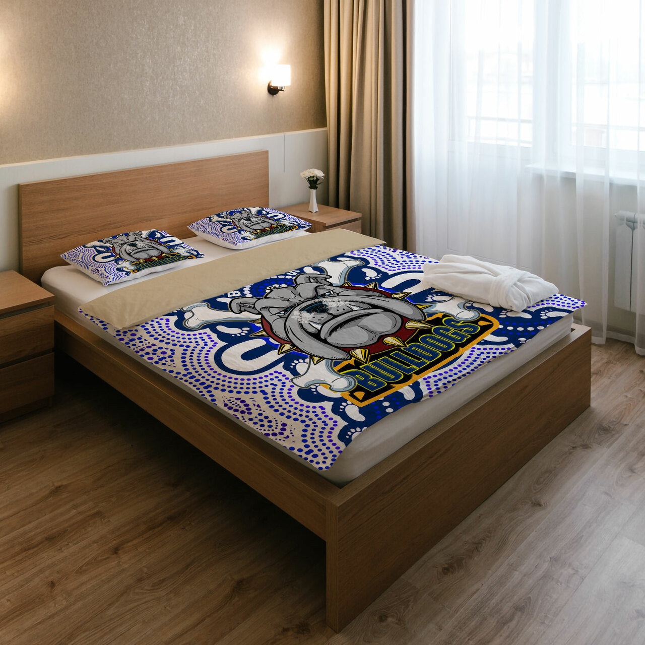 bulldogs-rugby-indigenous-bedding-set-canterbury-bankstown-super-berries-aboriginal-footprint