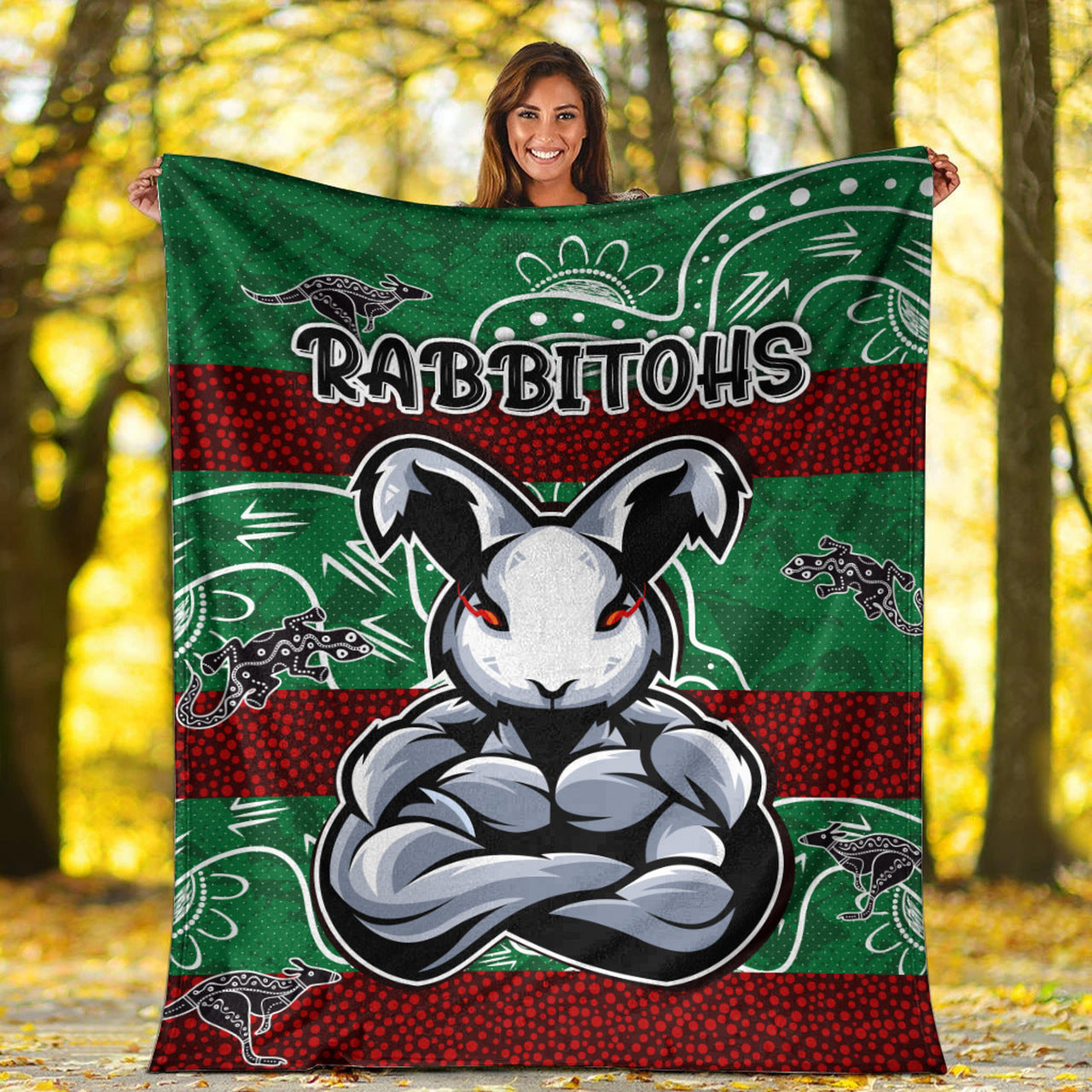 rabbitohs-blanket-custom-indigenous-super-rabbitohs-blanket