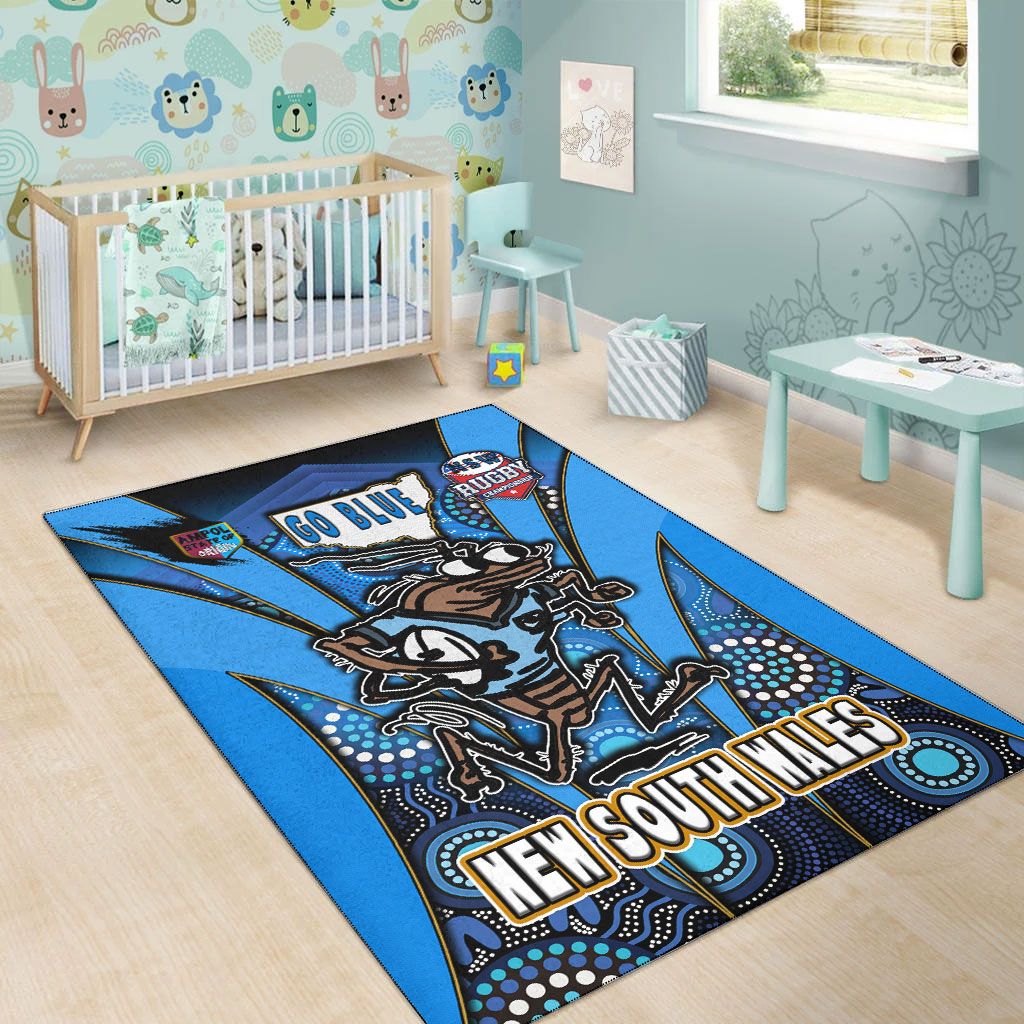 new-south-wales-rugby-league-team-area-rug-new-south-wales-blues-mascot-with-aboriginal-art-state-of-origin-area-rug