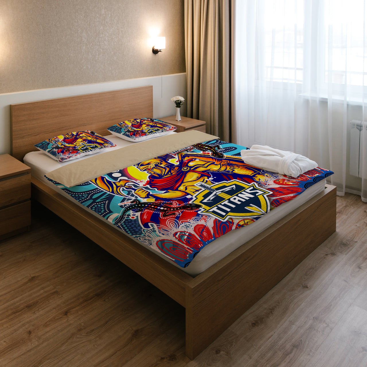 titans-aboriginal-custom-rugby-bedding-set-the-indigenous-titans-warriors-with-aboriginal-lizard-and-sun