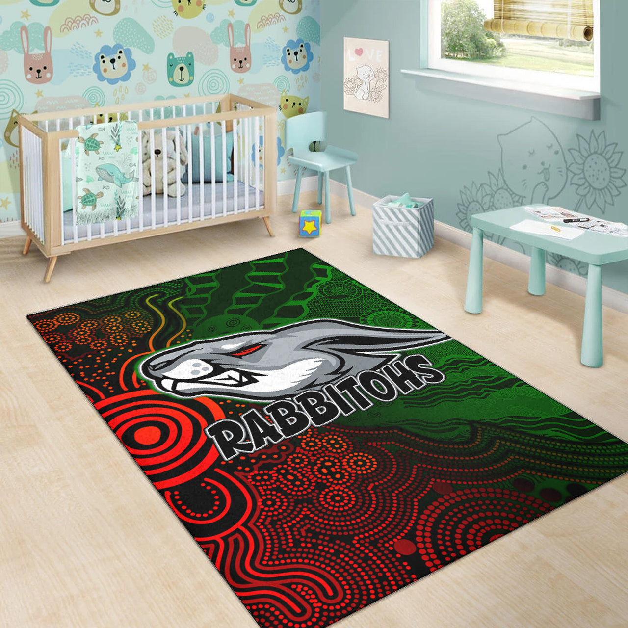 rabbitohs-rugby-area-rug-custom-south-sydney-rabbitohs-aboriginal-area-rug