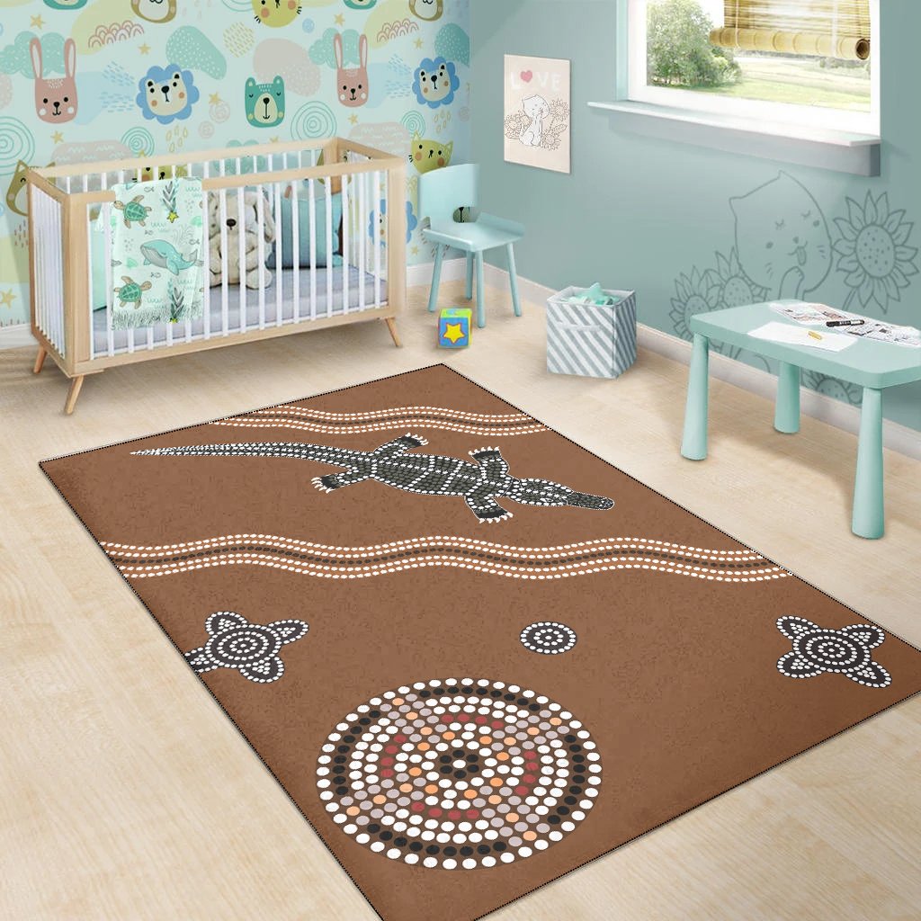 aboriginal-area-rug-dreamtime-crocodile-aboriginal-style