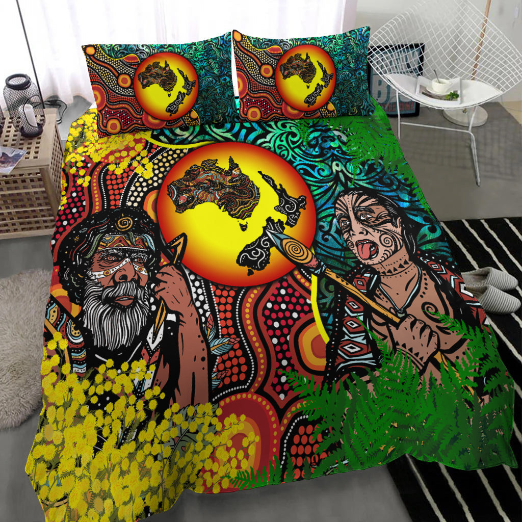 Australia Aboriginal Kangaroo Combine New Zealand Maori Kiwi Bird Bedding Set - LT2