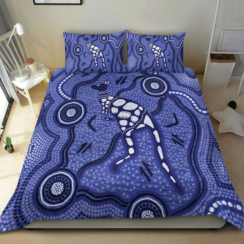 aboriginal-kangaroo-painting-purple-bedding-set