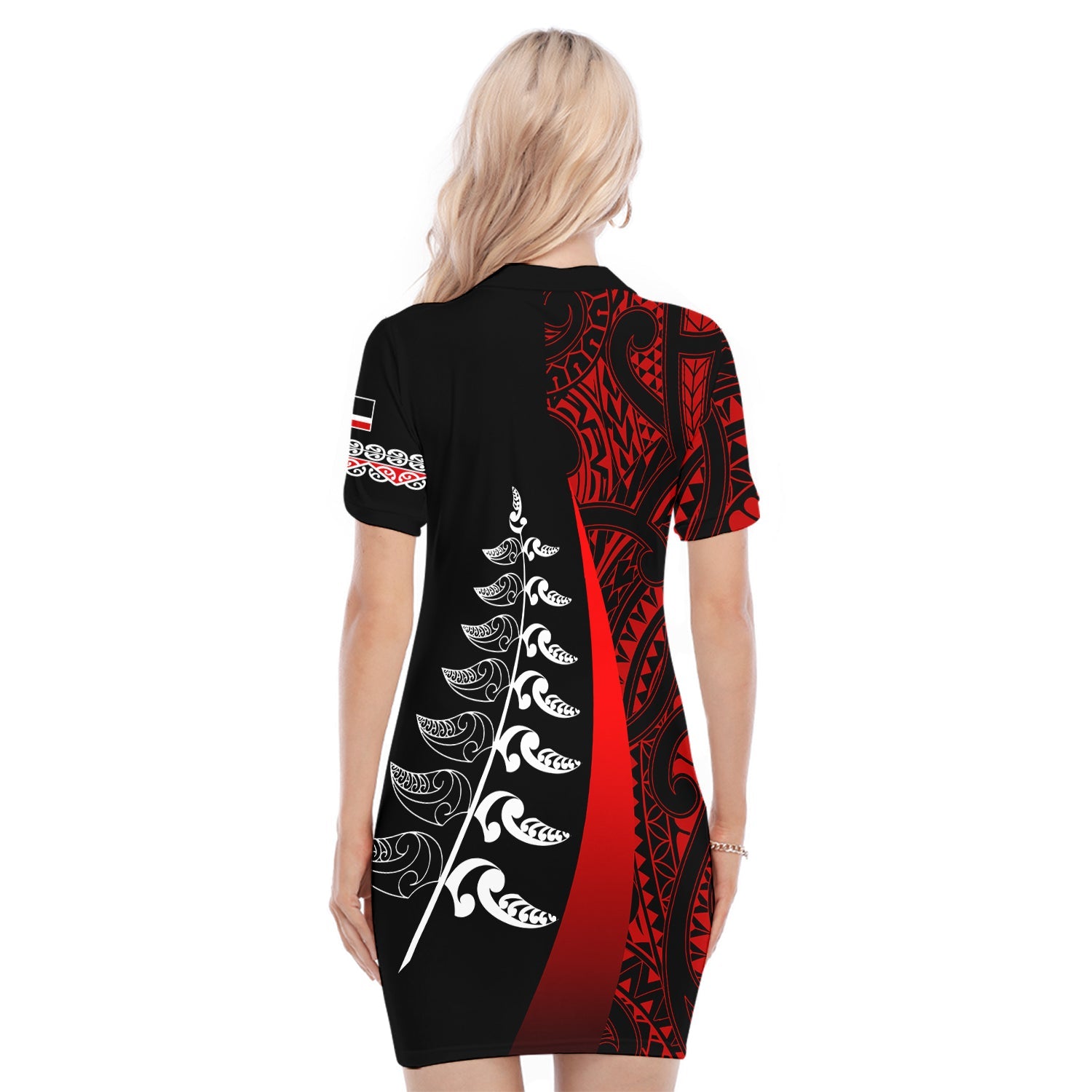 waitangi-day-polo-dress-maori-mix-fern-style-red