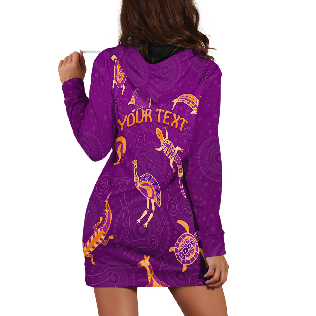 custom-personalised-aboriginal-art-hoodie-dress-animals-australia-version-purple