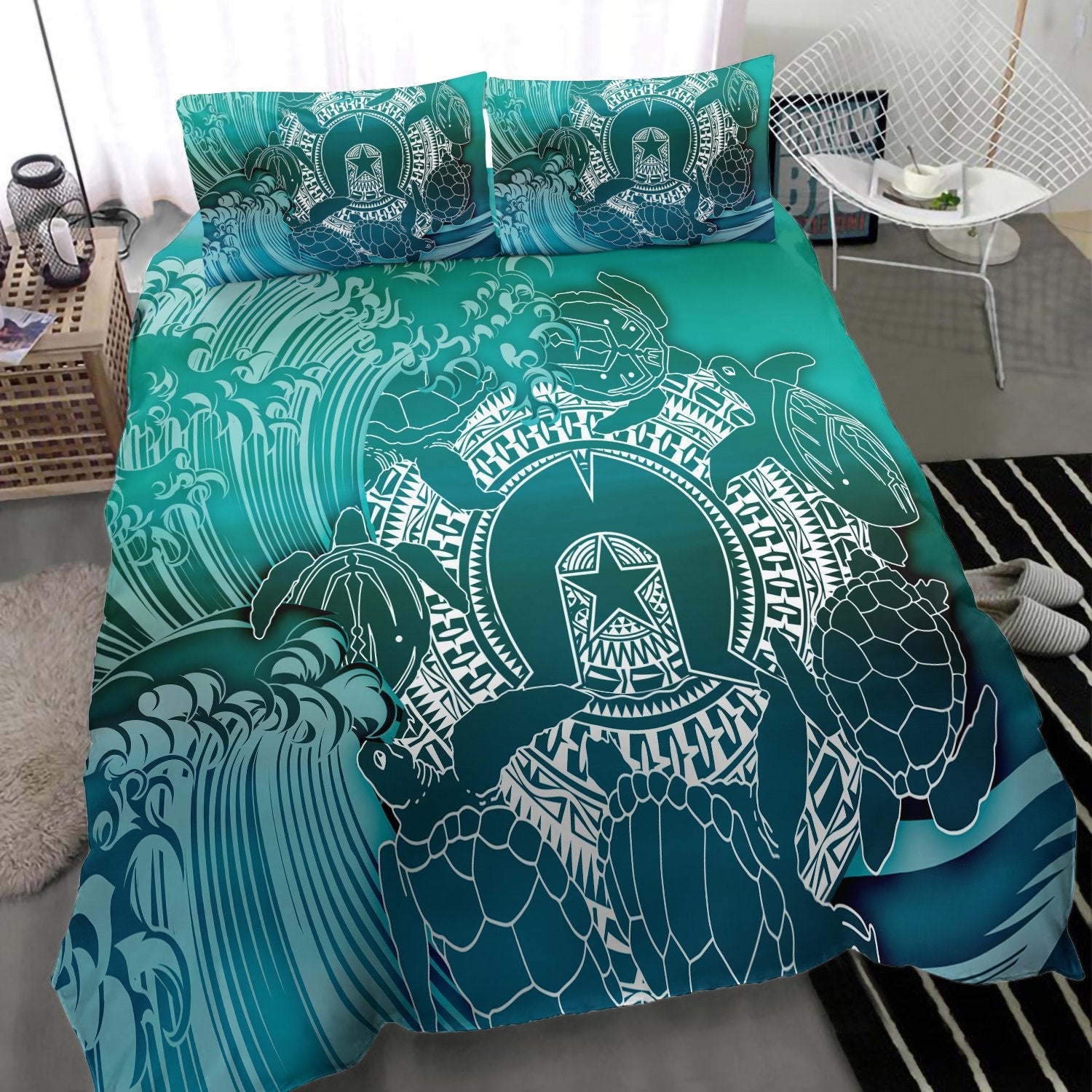 aboriginal-bedding-set-torres-strait-islands-in-wave