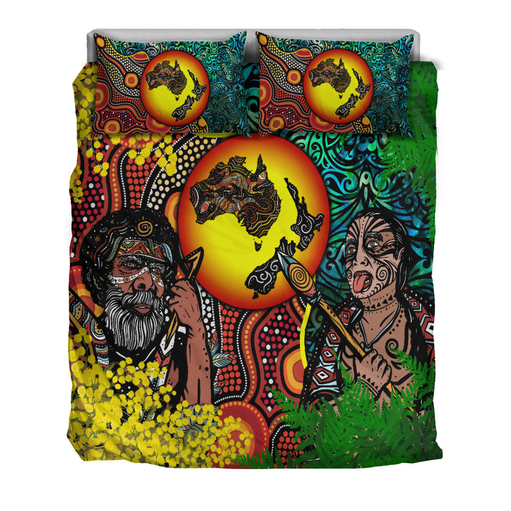 Australia Aboriginal Kangaroo Combine New Zealand Maori Kiwi Bird Bedding Set - LT2