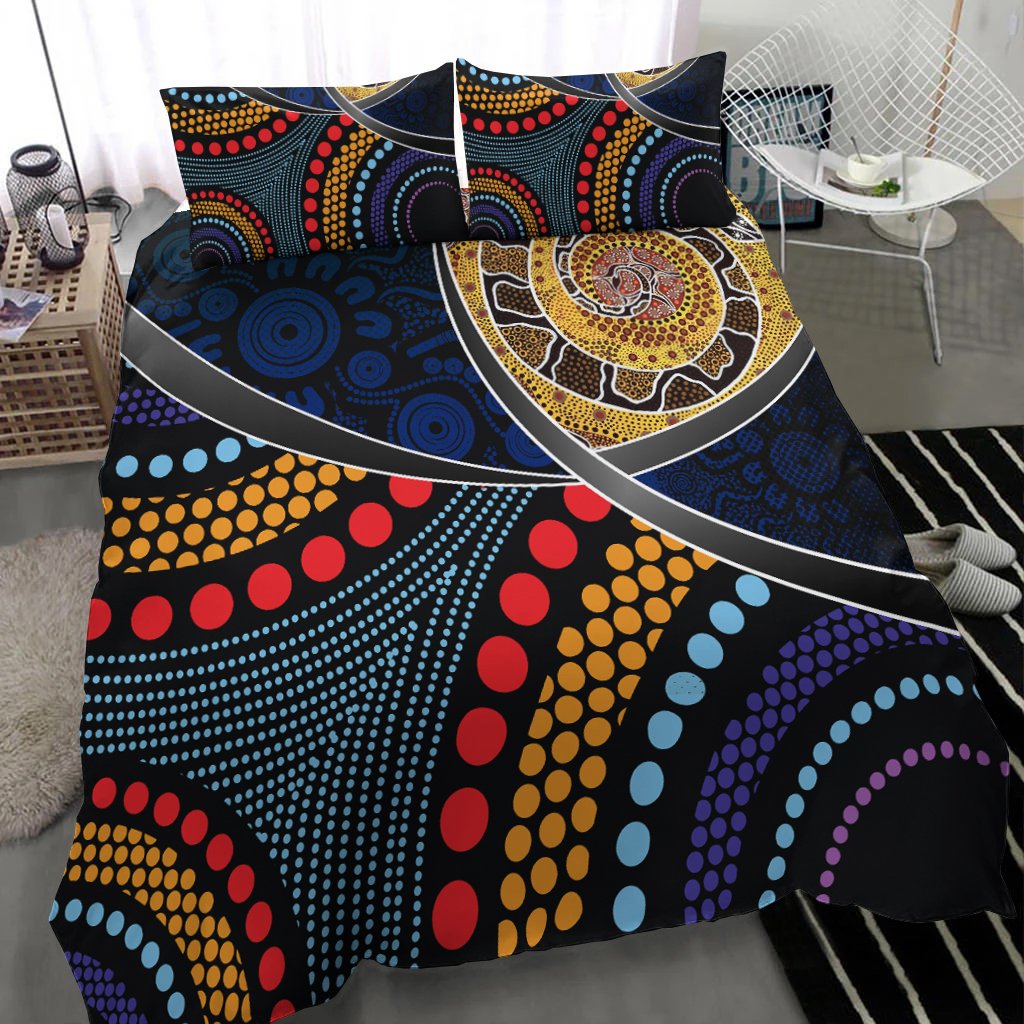 bedding-set-aboriginal-dot-panting-art-with-snake