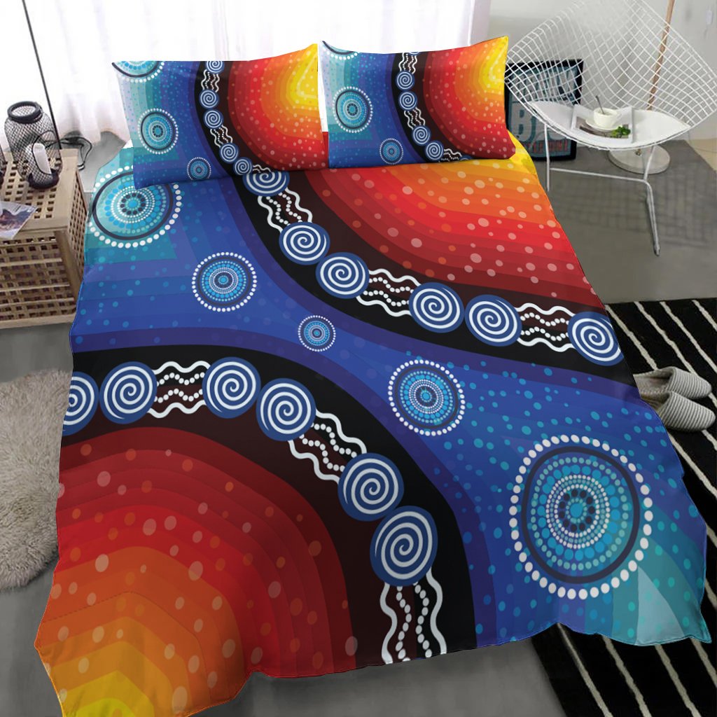 bedding-set-aboriginal-color-dot-painting