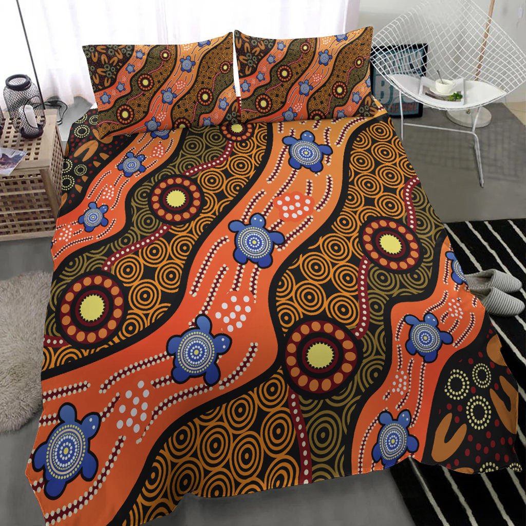 bedding-set-aboriginal-dot-unique-style-turtle