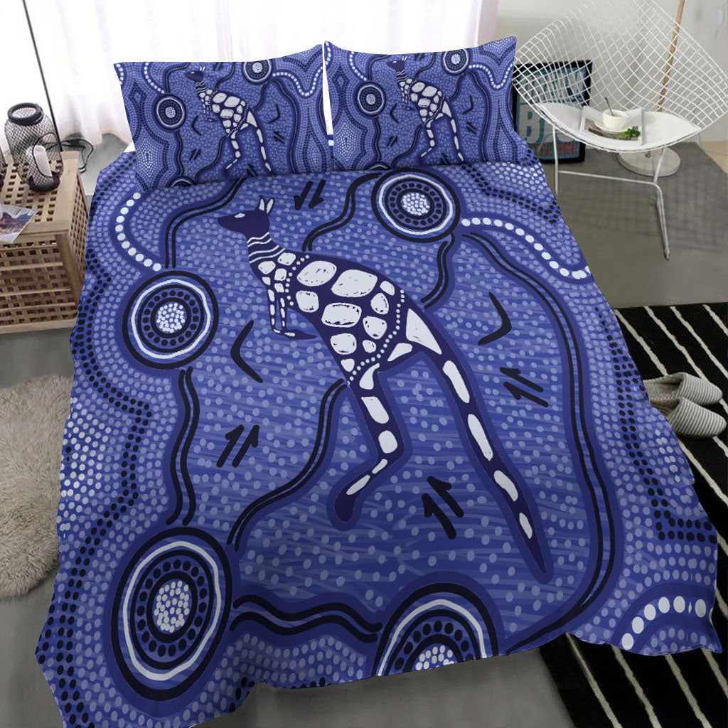 aboriginal-kangaroo-painting-purple-bedding-set