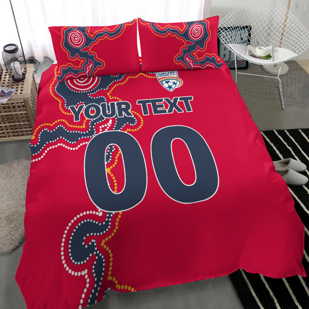 custom-personalised-adelaide-united-bedding-set-indigenous-dot-painting-art