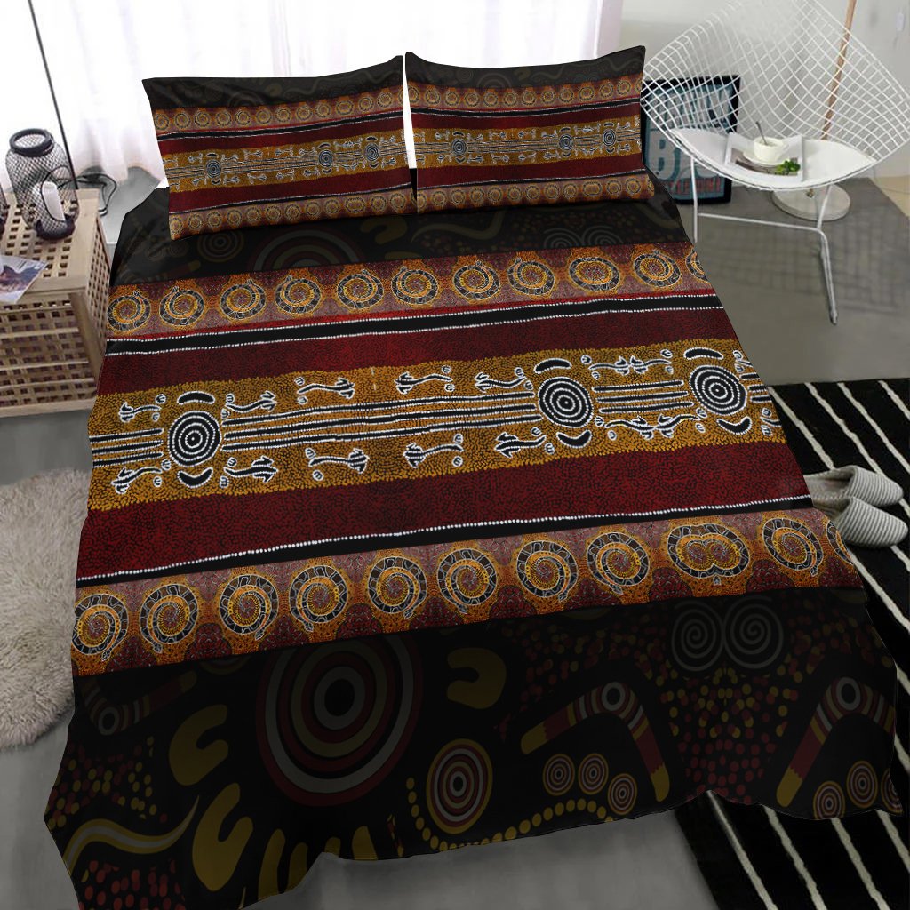 bedding-set-aboriginal-dot-panting-art-horizontal-lines