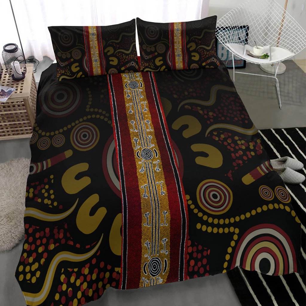 bedding-set-aboriginal-dot-panting-art-stripe-lines