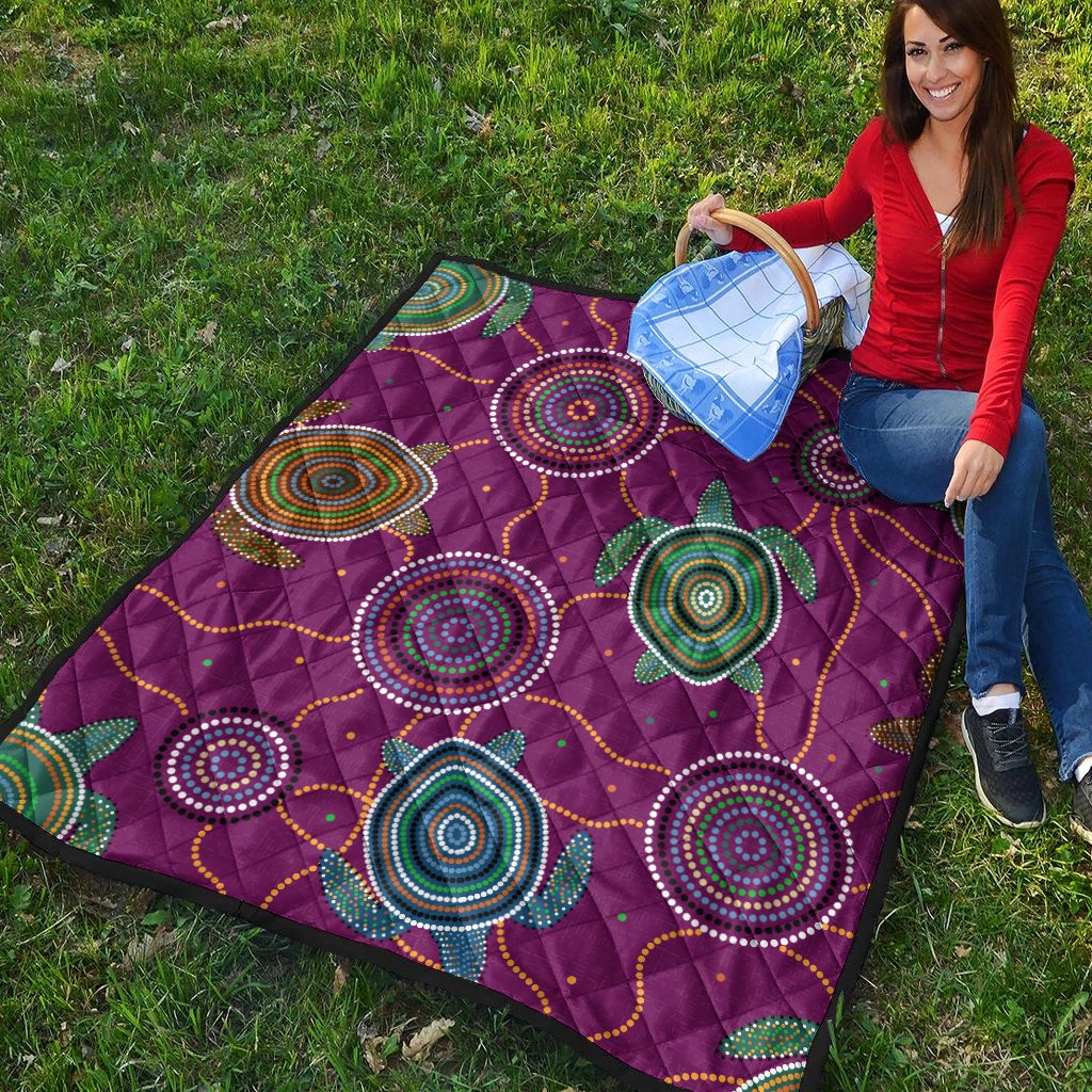 premium-quilts-aboriginal-turtle-purple-australia-dot-patterns