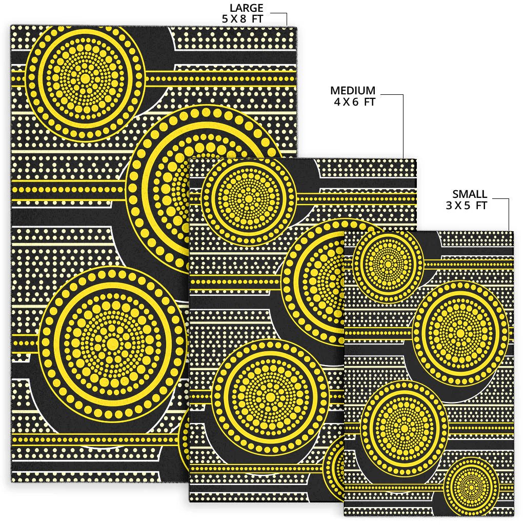 aboriginal-area-rug-dreamtime-yellow-dot-painting-aboriginal-style