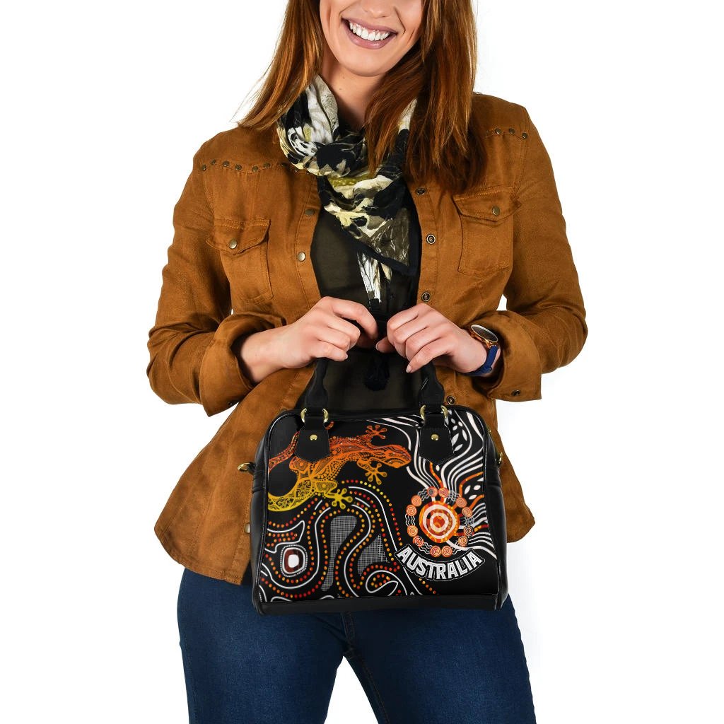 Aboriginal Shoulder Handbag - Lizard Sunshine - Vibe Hoodie