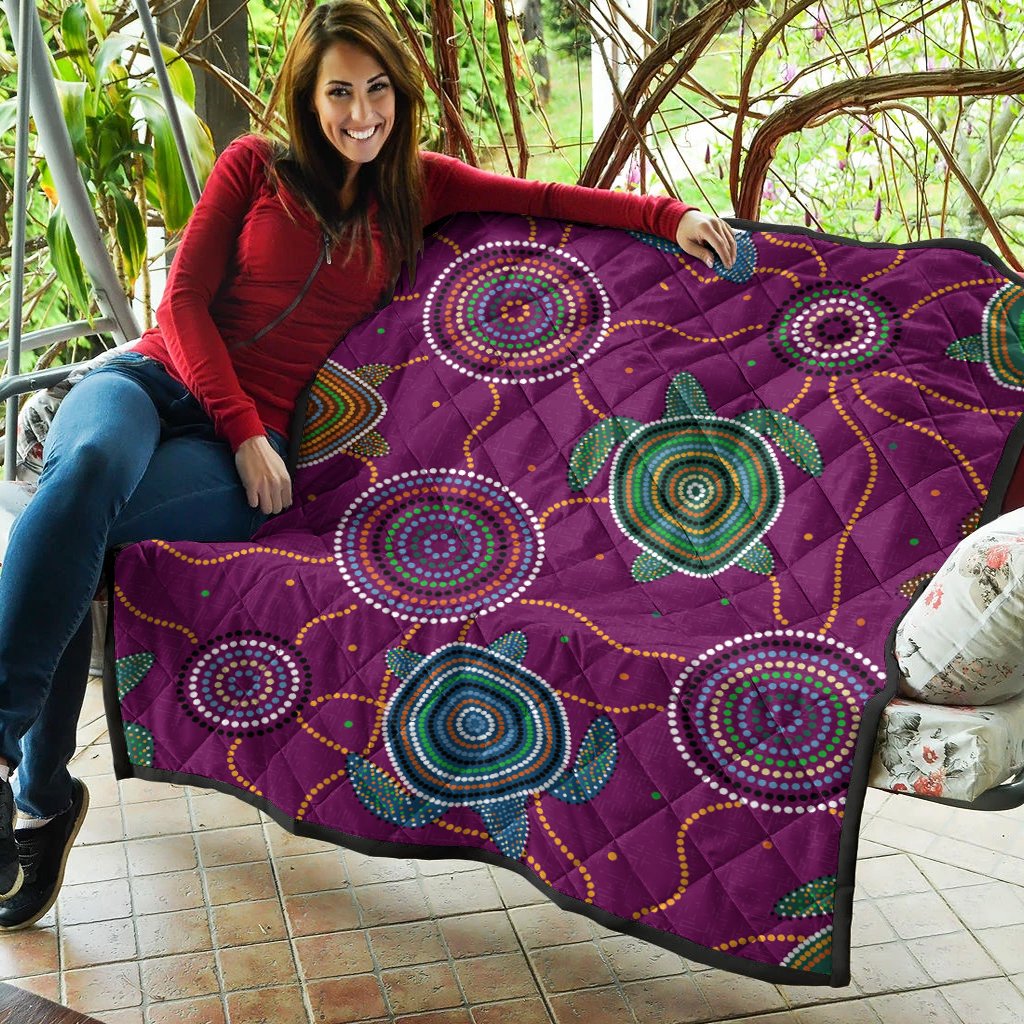 premium-quilts-aboriginal-turtle-purple-australia-dot-patterns