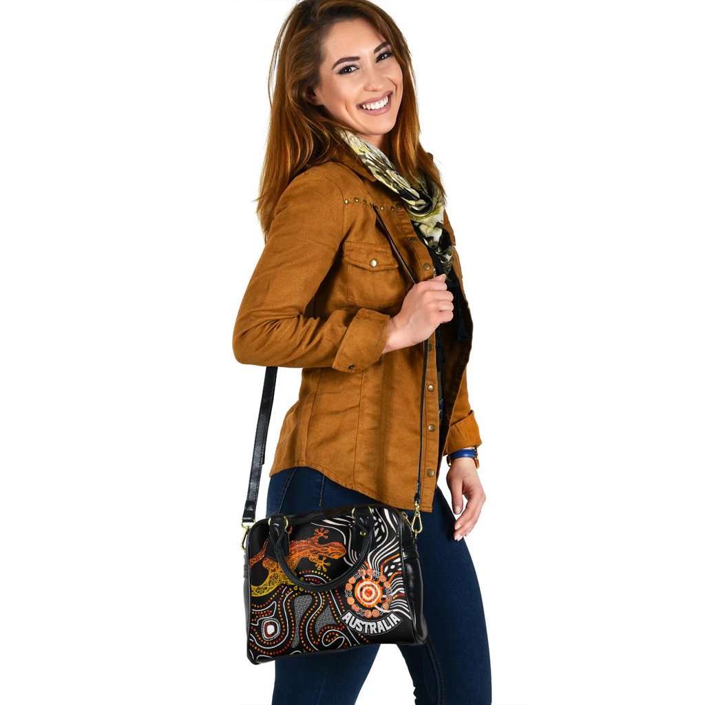 Aboriginal Shoulder Handbag - Lizard Sunshine - Vibe Hoodie