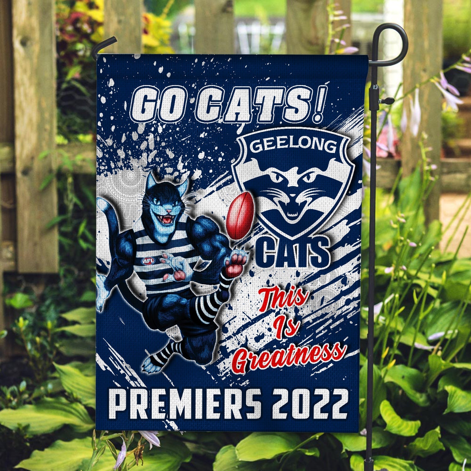 geelong-football-flag-premiers-2022-aboriginal-art-go-cats