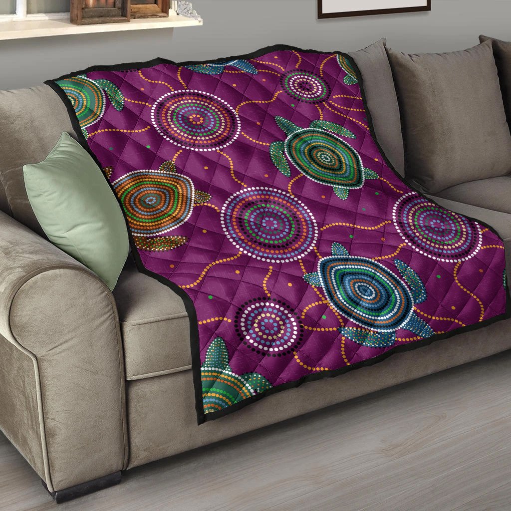 premium-quilts-aboriginal-turtle-purple-australia-dot-patterns