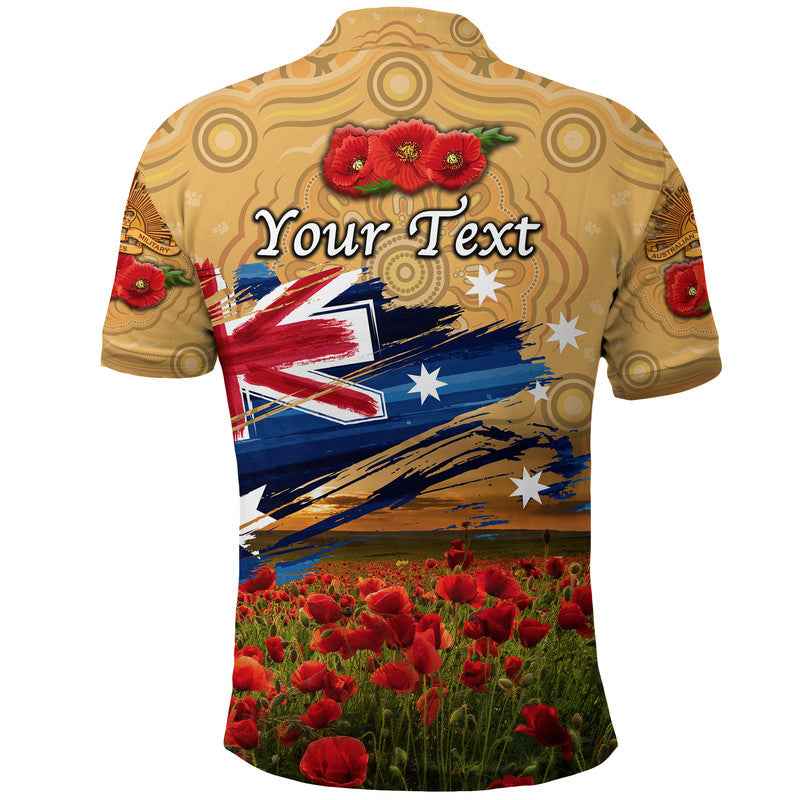 custom-personalised-australia-aboriginal-anzac-polo-shirt-poppy-vibes-gold