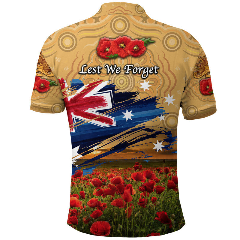 australia-aboriginal-anzac-polo-shirt-poppy-vibes-gold