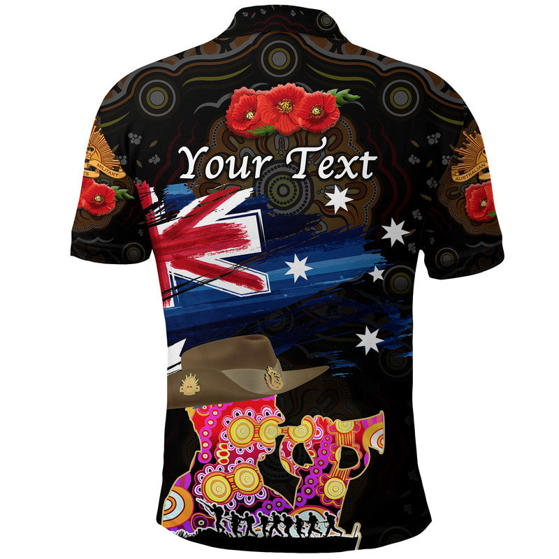 custom-personalised-australia-aboriginal-anzac-polo-shirt-remembrance-vibes-black