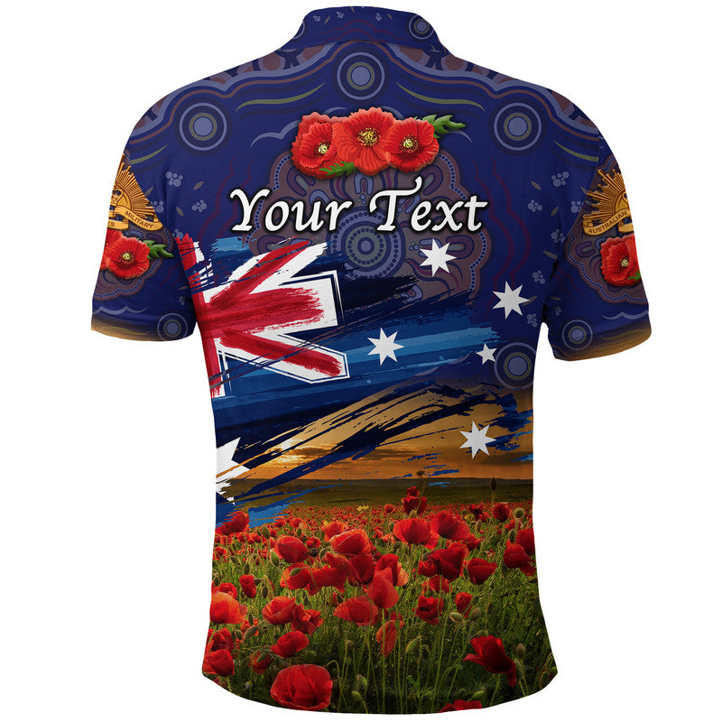 custom-personalised-australia-aboriginal-anzac-polo-shirt-poppy-vibes-navy