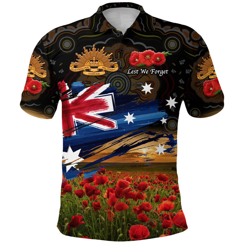 australia-aboriginal-anzac-polo-shirt-poppy-vibes-black