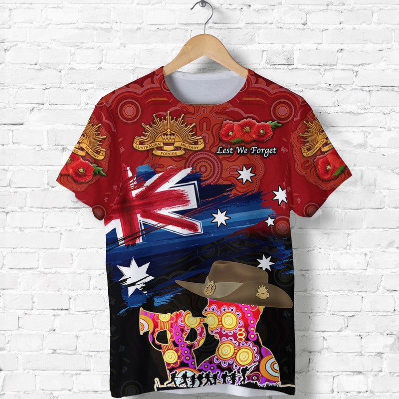 custom-personalised-australia-aboriginal-anzac-t-shirt-remembrance-vibes-red