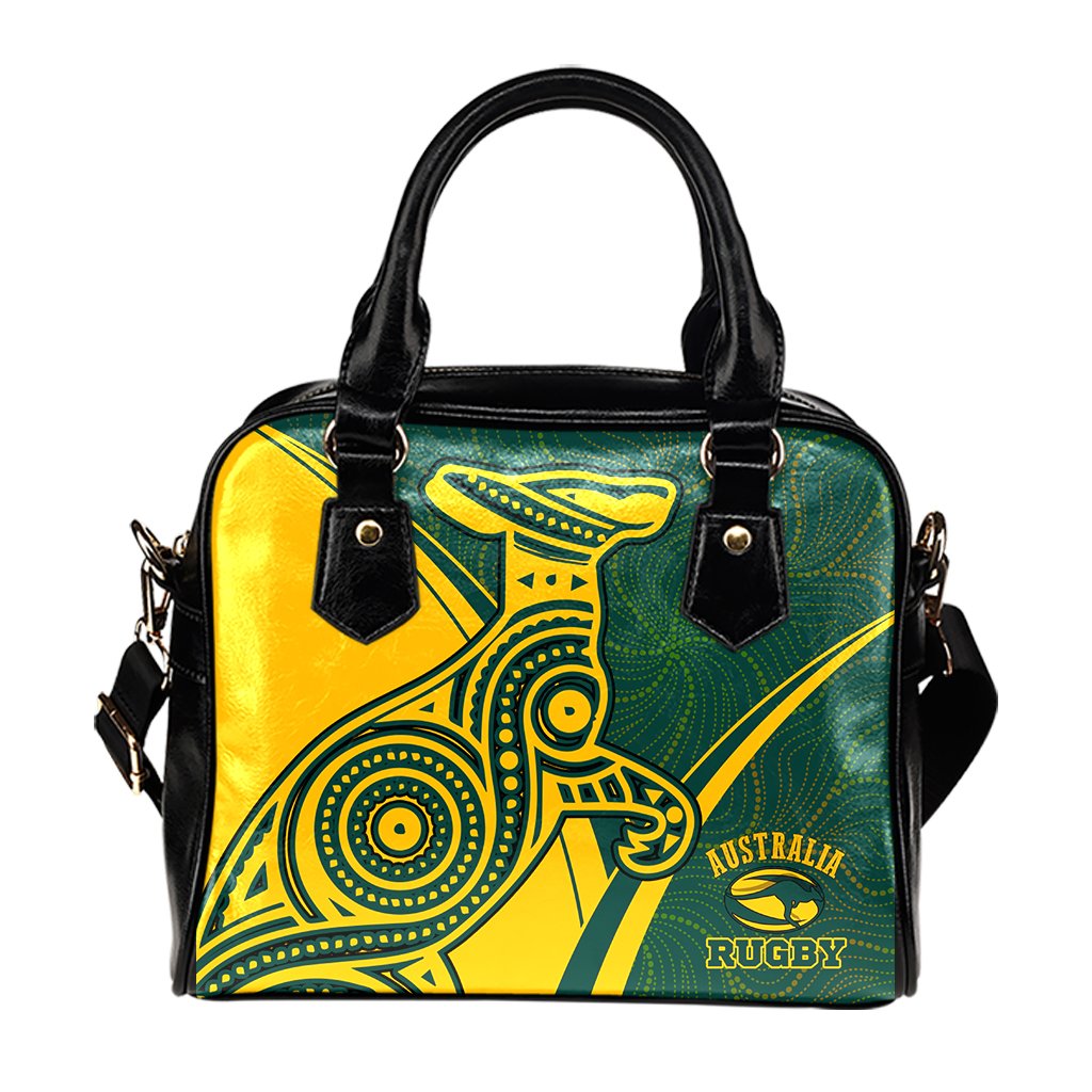 Rugby Shoulder Handbags - Australian Rugby Kangaroo & Aboriginal Patterns - Vibe Hoodie