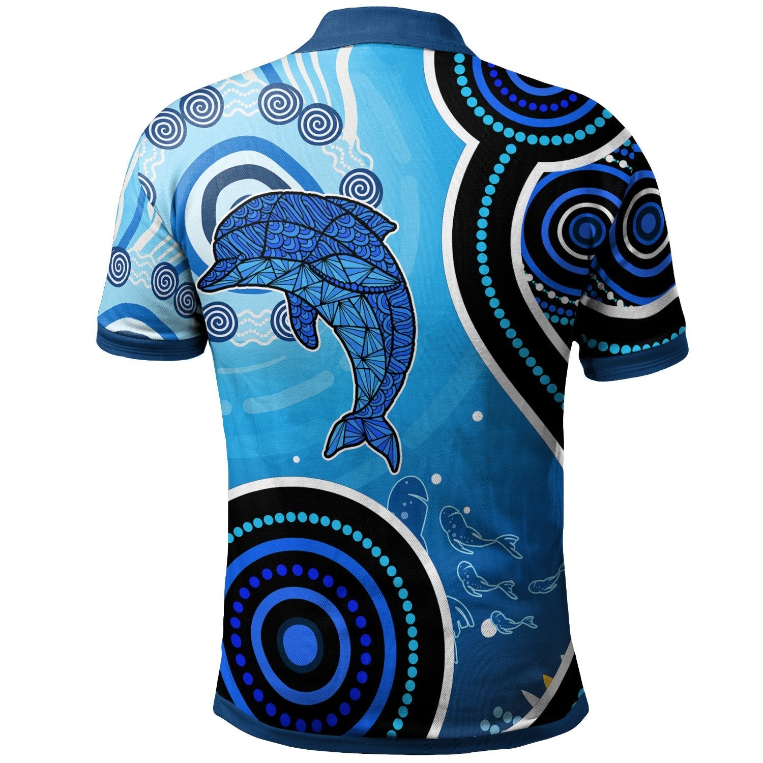 aussie-aboriginal-polo-shirt-dolphin-and-aboriginal-dot-patterns