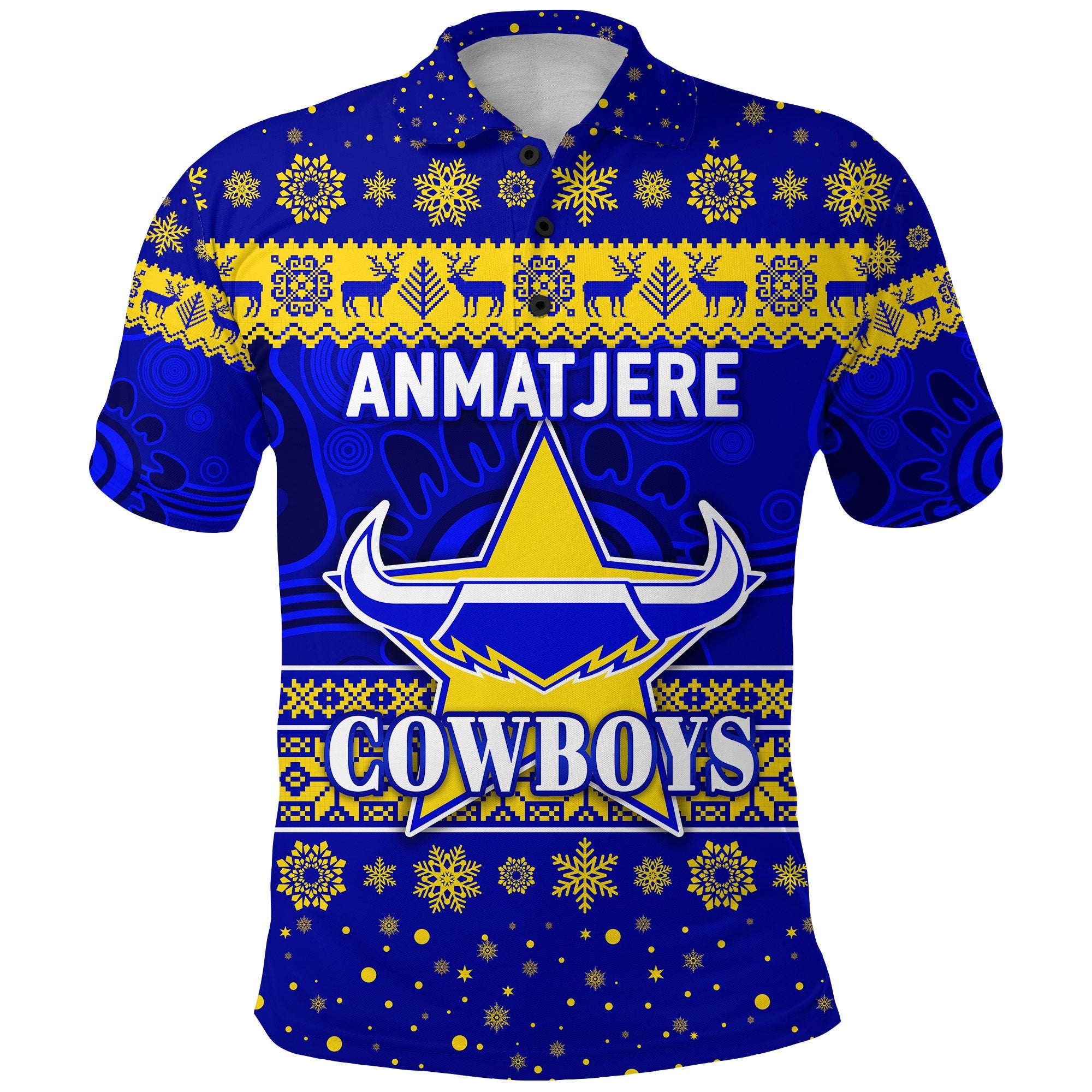 custom-personalised-anmatjere-cowboys-football-club-polo-shirt-christmas-simple-style